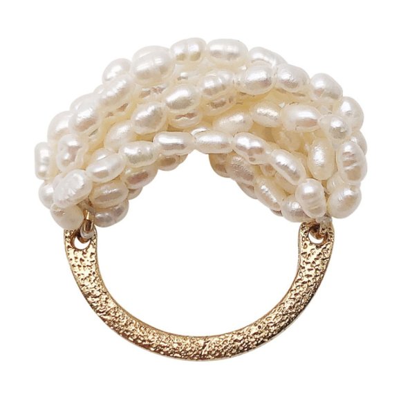 Natural Pearls Rings Layered Pearls - Picture 6 of 7